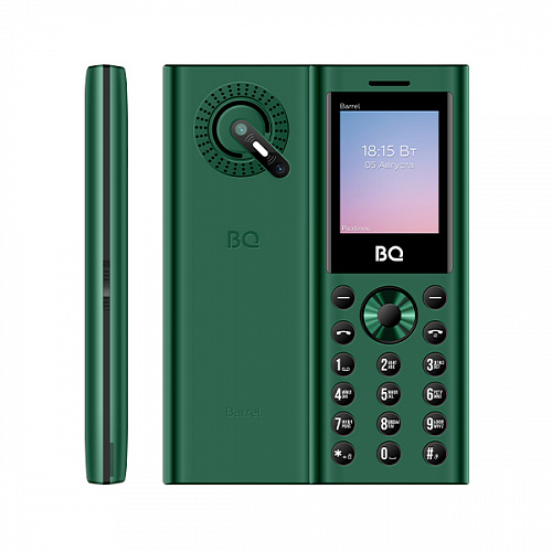 Сотовый телефон BQ BQM-1858 Barrel зеленый-черный (2G,3*SIM,1,77",160х128,mSD до 32Gb,0.3 Мп,800)