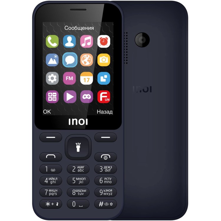 Сотовый телефон INOI 241 темно-синий (2*SIM, 2,4", 320х240, 600 мАч, micro SD до 16 Гб, 0,1Мп)