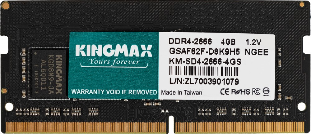 Модуль памяти SODIMM DDR4 4096 Mb (PC4-19200) 2666MHz Kingmax