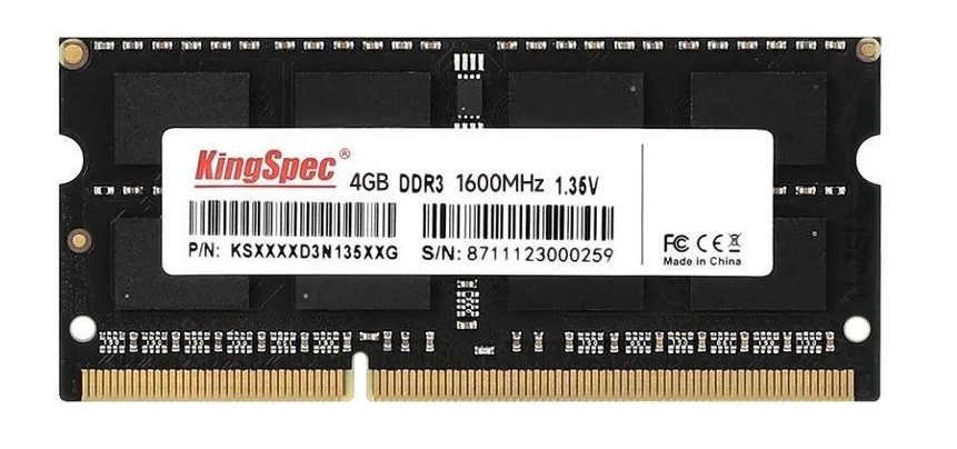 Модуль памяти SODIMM DDR3 4096 Mb (pc-12800) 1600МГц Kingspec 1.35В