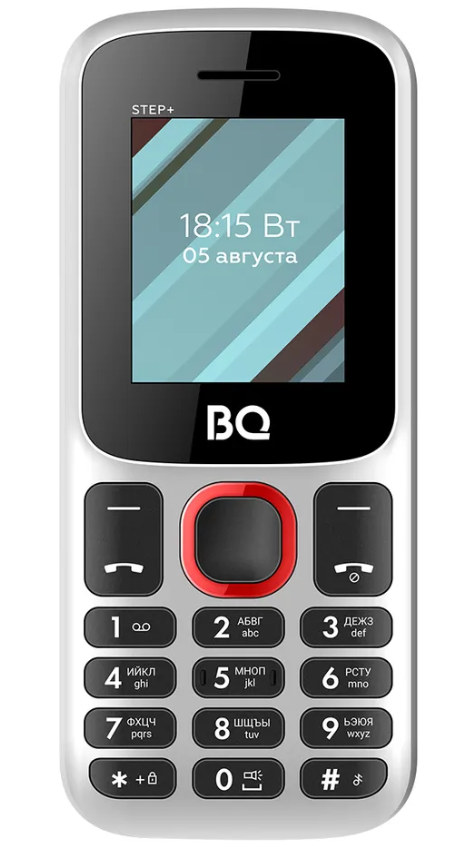 Сотовый телефон BQ BQM-1848 Step+ белый-красный (2G,2*SIM,1,77",160х128,mSD до 32Gb,600 мАч,FM,BT)