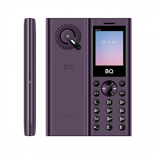 Сотовый телефон BQ BQM-1858 Barrel фиолетовый-черный (2G,3*SIM,1,77",160х128,mSD до 32Gb,0.3 Мп,800)