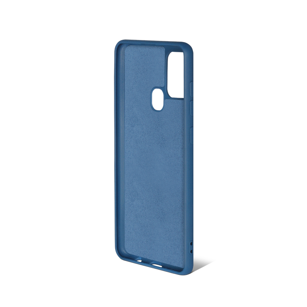 Чехол для Samsung Galaxy A21s, синий, накладка, микрофибра, DF sOriginal-14