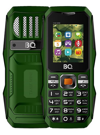 Сотовый телефон BQ BQM-1842 Tank mini темно-зеленый (2*SIM,1.77", 160x128, mSD до 16 ГБ,1500мАч)