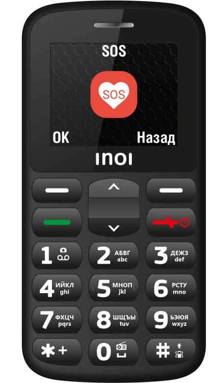 Сотовый телефон INOI 107B черный (2*SIM, 2", 128х160, 800 мАч, 0,1Мп, FM, BT)