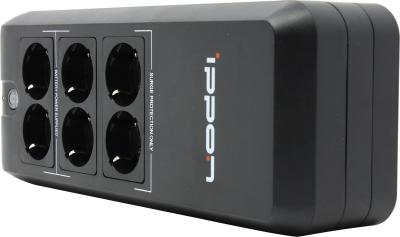 Источник б.п. UPS IPPON BACK Verso 400VA (200Вт/12В/4.5Ач х1шт/170-270В/евро-розетки 6шт.)Black