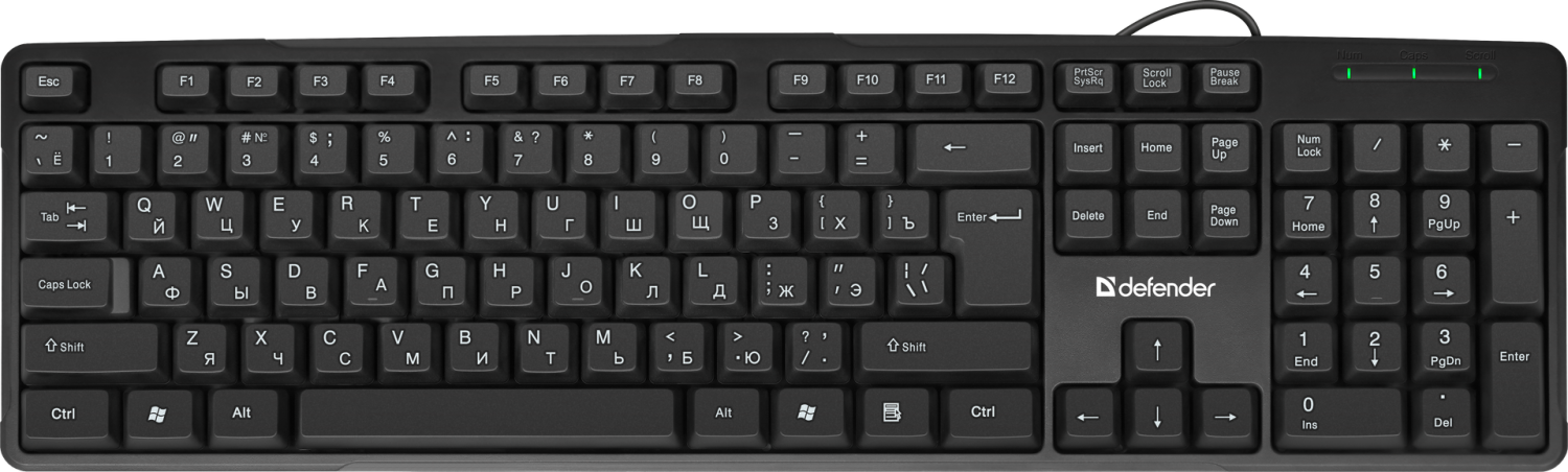 Клавиатура Defender Next HB-440 RU полноразмерная <USB> чёрная