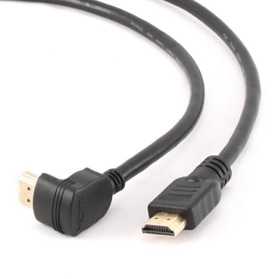 Кабель HDMI  1.8m  v1.4 Cablexpert CC-HDMI490-6, 19M/19M, углов. разъем, черный, позол. разъемы
