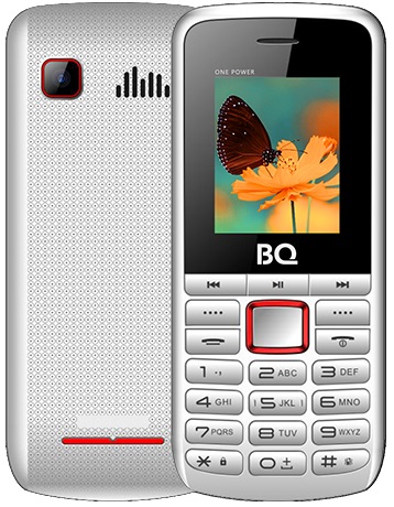 Сотовый телефон BQ BQM-1846 One Power белый-красный 1.77",128х160,2000мАч,2Sim, Bluetooth,FM radio