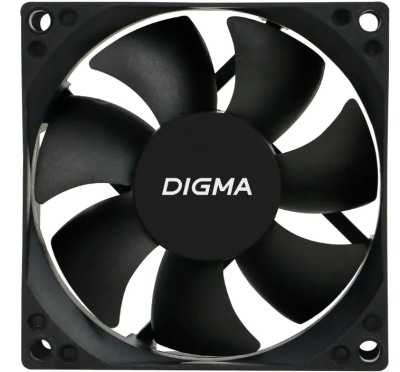 Вентилятор для корпуса Digma DFan-80 80х80x25 черный 3-pin 4-pin (Molex)