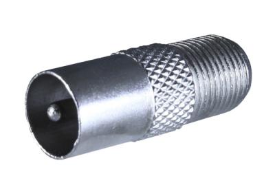 Переходник Сигнал F гнездо. - TV штекер метал.прямой