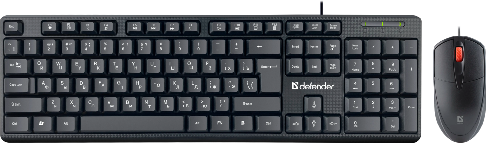 Клавиатура+мышка Defender Line C-511 RU,черный,1.8м