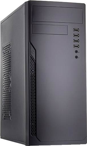 Корпус FoxLine FL-301-FZ500R 500W |FL-301-FZ500R| (5,25"*1/3,5"*4/2,5"*2/USB 2.0x 4/audio)ATX черный