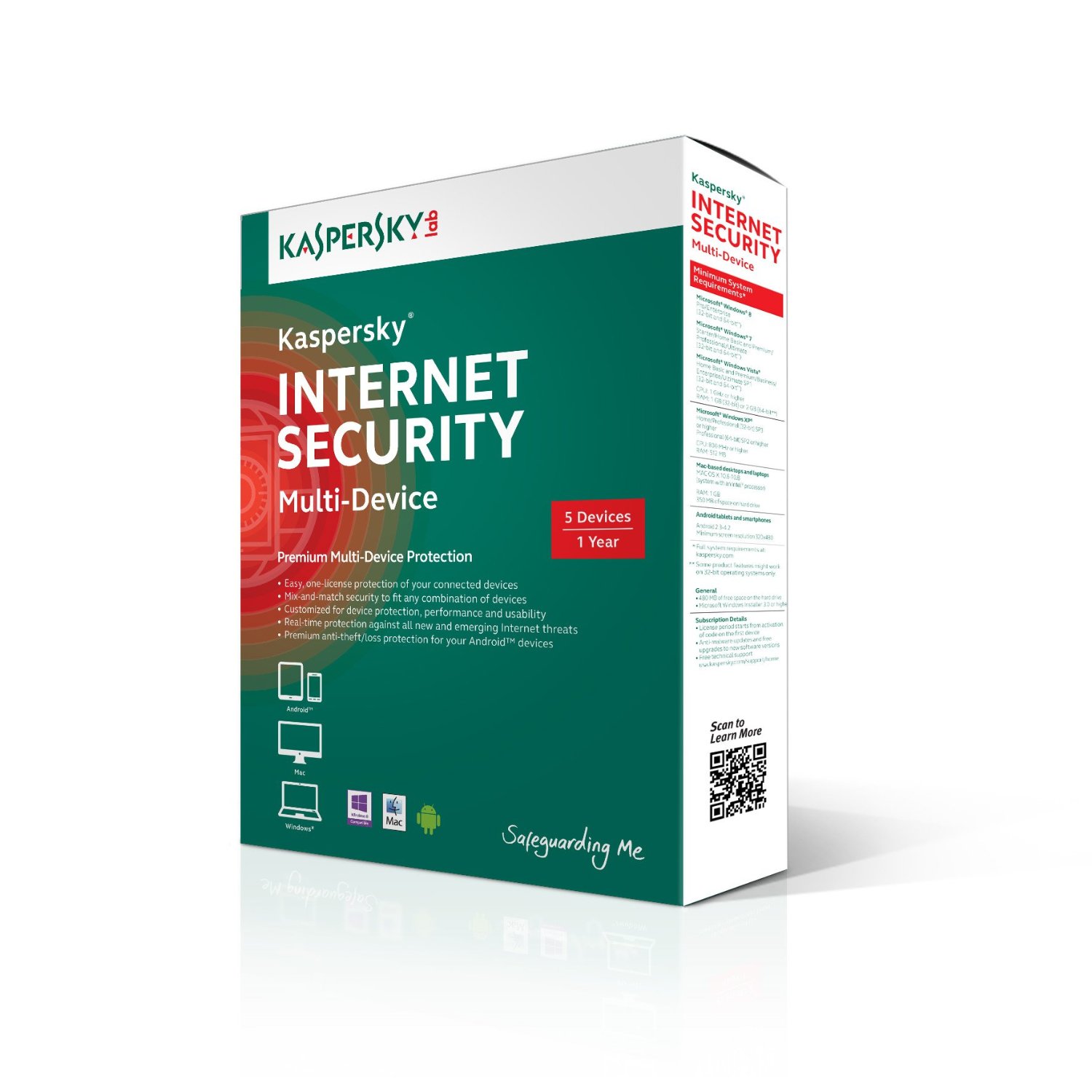 Антивирус  Kaspersky Internet Security (rus, 5-Desktop 1 year Box)