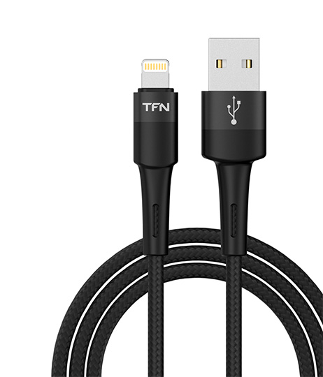 Дата-кабель USB с разъемом 8-pin TFN ENV для Apple нейлон/черный 1,2м, TFN, TFN-С-ENV-AL1MBK