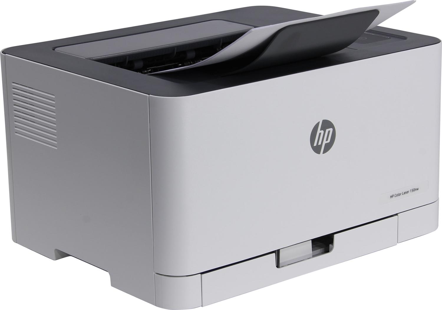 Принтер лазерный HP Color LaserJet 150nw (4ZB95A) (А4,4цв,18/4стр./мин,600x600USB,RJ-45,Wi-Fi)белый