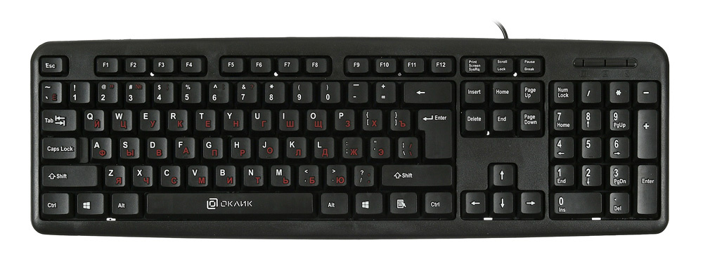 Клавиатура Oklick 90MV2 черный USB 1,8м