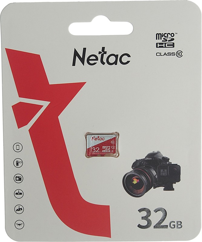 Карта памяти Transflash (MicroSDHC) Card_ 32 GB Class 10  Netac NT02P500ECO-032G-S P500 без адаптера