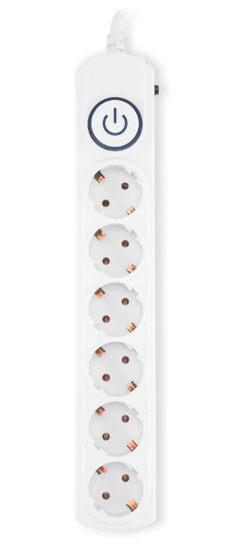 Фильтр сетевой Ippon BK-6-EU-3-16-W 3м (6 розеток) белый 