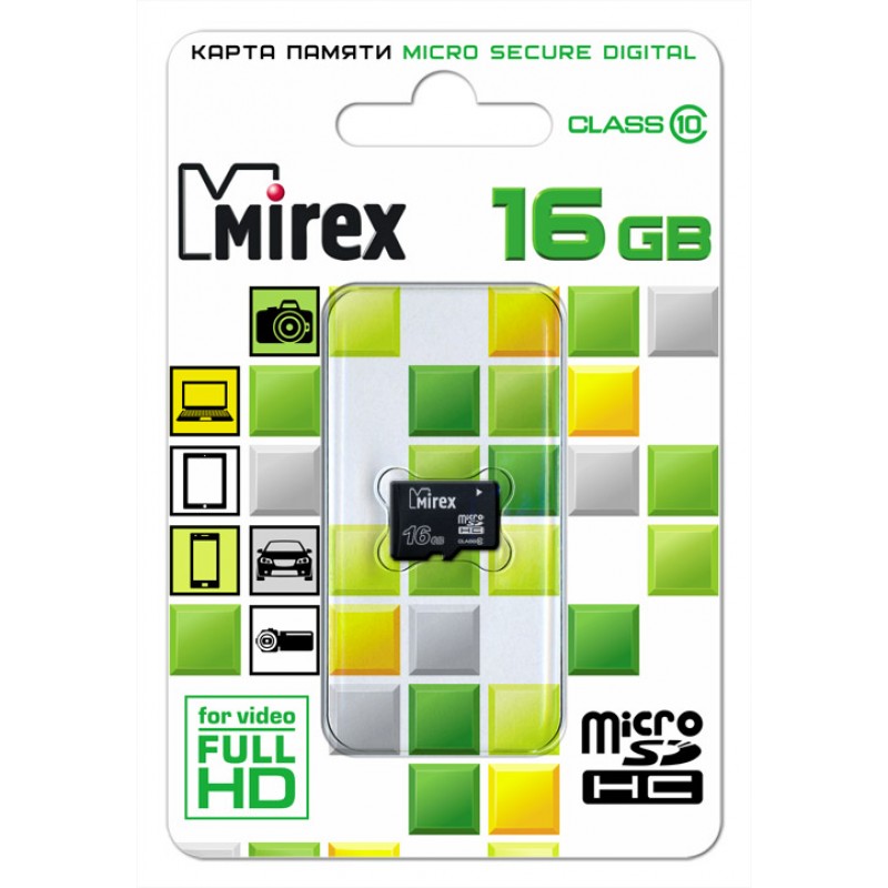 Карта памяти SDHC_ 16 GB Mirex class10