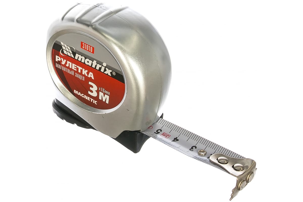 Рулетка Matrix Magnetic, 3 м х 16 мм, магнитный зацеп