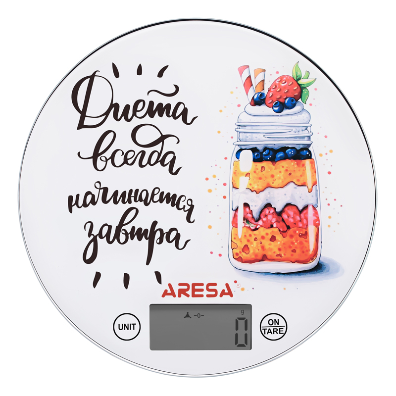 Весы кухонные Aresa AR-4311 5кг/10г, CR2032, круглый