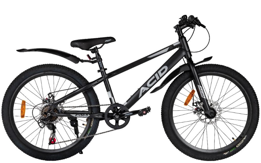Велосипед ACID F 430 D (24" 7 ск. рост. 13") Black Flat/Silver 2026