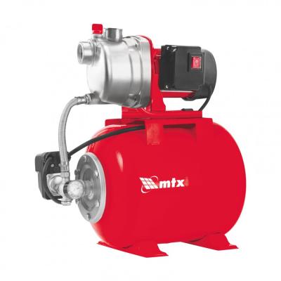 Насосная станция MTX PS800-20S, 800 Вт, напор 40 м, 3800 л/ч, ресивер 20 л, нержавейка
