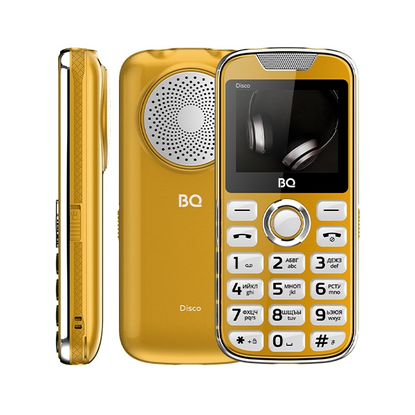 Сотовый телефон BQ BQM-2005 Disco золотой (2G,2*SIM, 2",220х176,mSD до 16Gb,1600 мАч,FM,BT,Type-C)