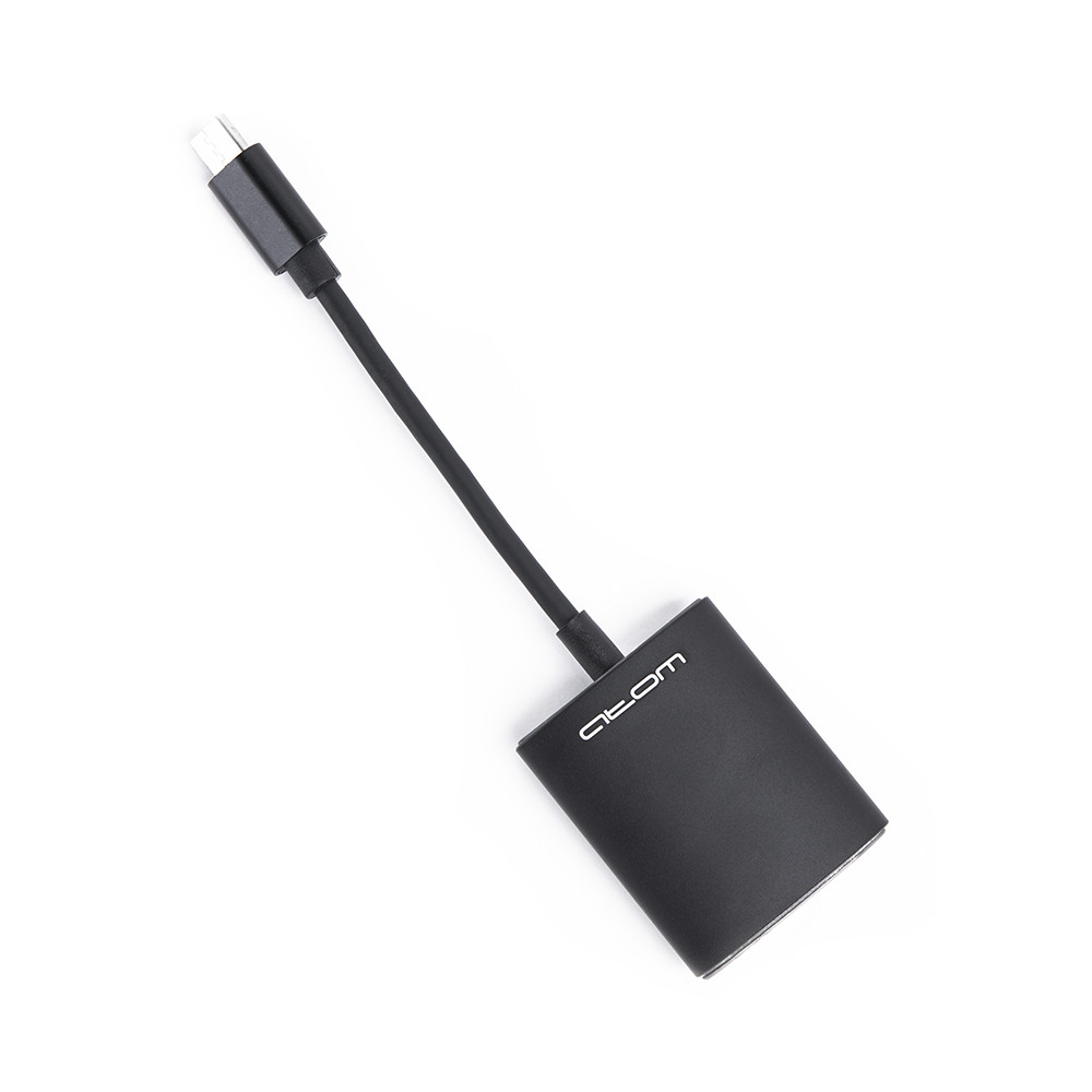 Переходник USB Type-C 3.1 - Micro SD\TF, 0,15 м (шт/гн), черный,  Атом