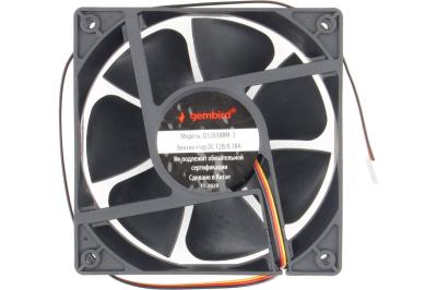 Вентилятор Gembird D12038BM-3, 120x120x38  подшипник, 3 pin, провод 40 см