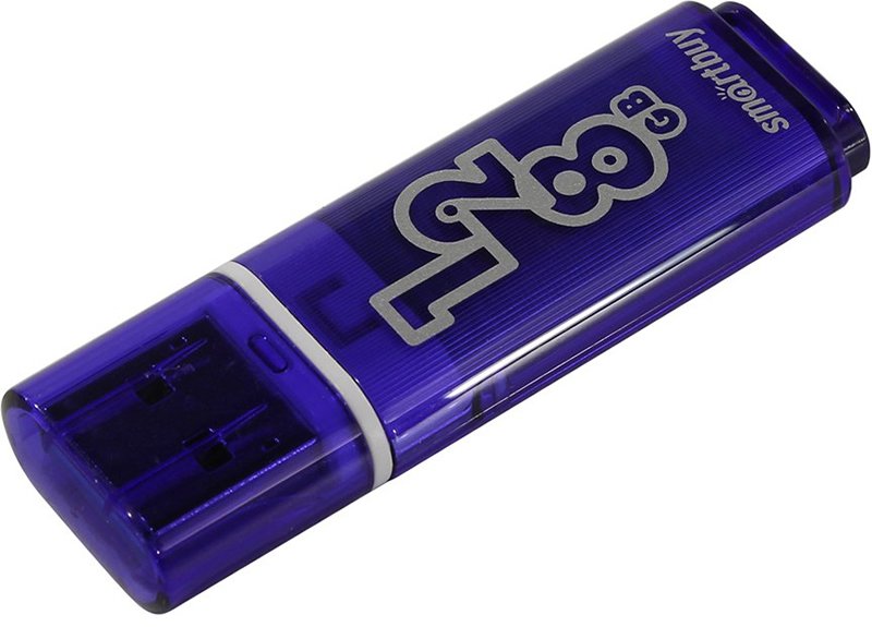 Флэш-память USB_128 GB Smartbuy Glossy Dark Blue (SB128GBGS-DB) USB 3.0