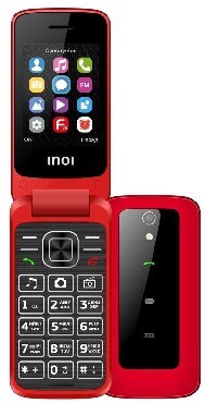 Сотовый телефон INOI 245R красный (2*SIM, 2,4", 320х240, 800 мАч, micro SD до 16 Гб, 1,3Мп, FM, BT)
