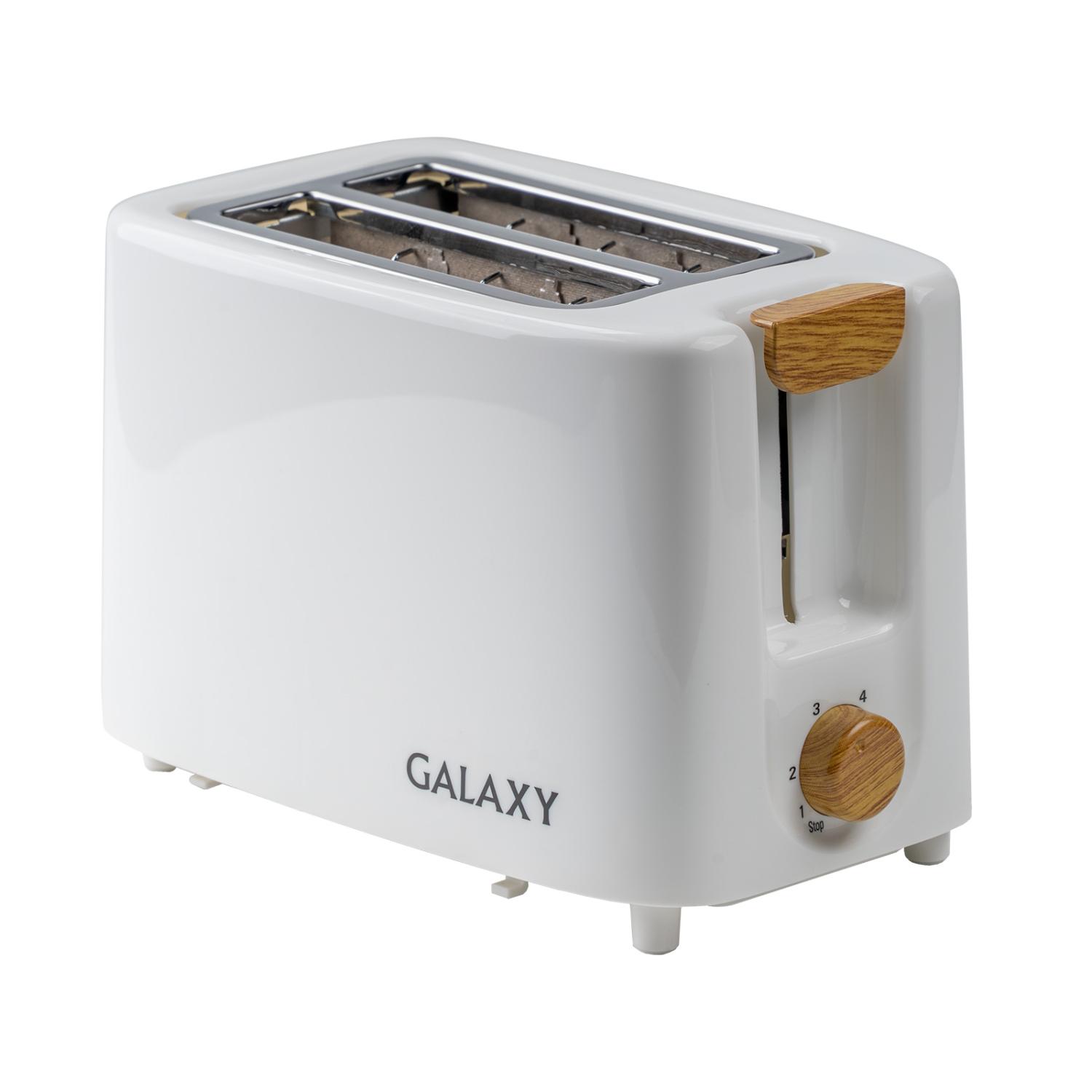 Тостер Galaxy GL 2909 (800Вт, белый, автоматическое центрирование тостов)