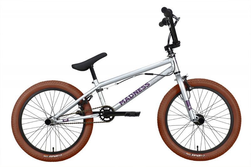 Велосипед Stark'23 Madness BMX 3 серебристый/фиолетовый/коричневый