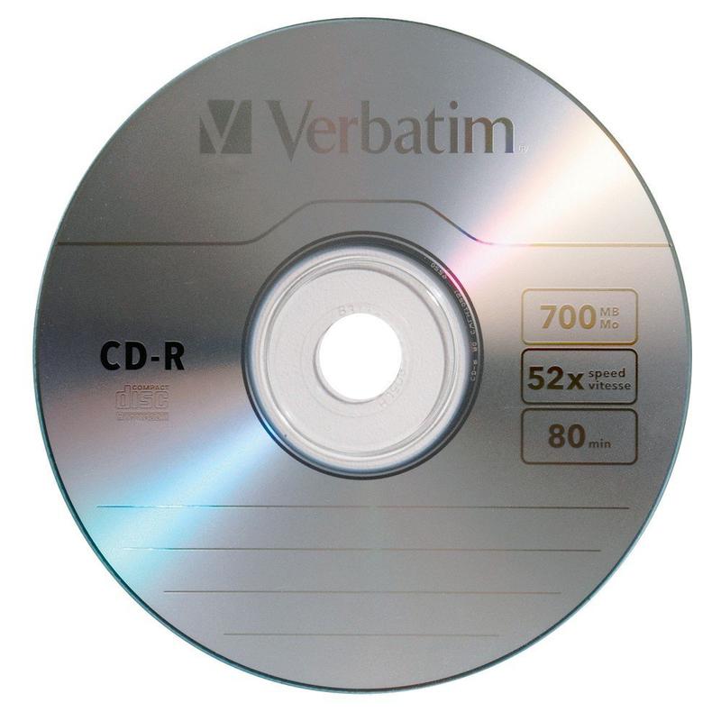 Записываемый диск  CD-R Verbatim 700Mb технологический
