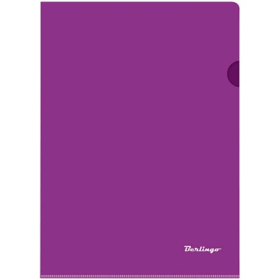 Папка-уголок А4 180мкм, прозрачная фиолетовая, AGp_04107, BERLINGO*, 190097