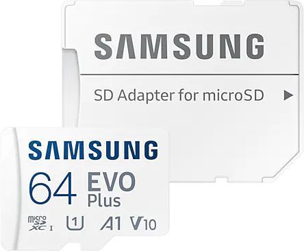 Карта памяти SAMSUNG (MicroSD) Card_ 64 GB Class 10 + SD адаптер, original, MB-MC64KA