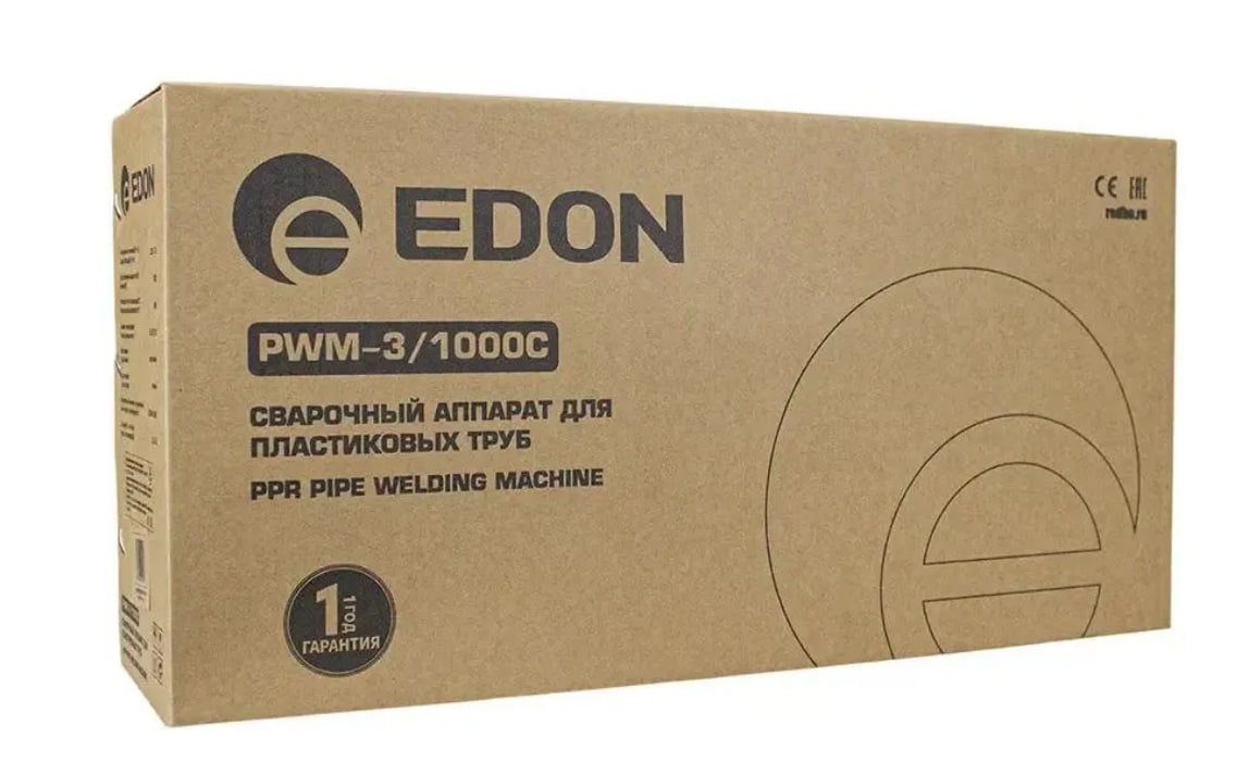 Сварочный аппарат для пластиковых труб Edon PWM-3/1000C (1000Вт; 260°С; 20/25/32)
