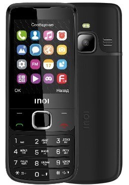 Сотовый телефон INOI 243 черный (2*SIM, 2,4", 1000 мАч, micro SD до 16 Гб, 0,1Мп, FM, BT)