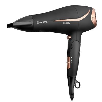 Фен Brayer 3000BR-BN 2200 Вт, 2 скор., холодный воздух,складная ручка, съемный фильтр