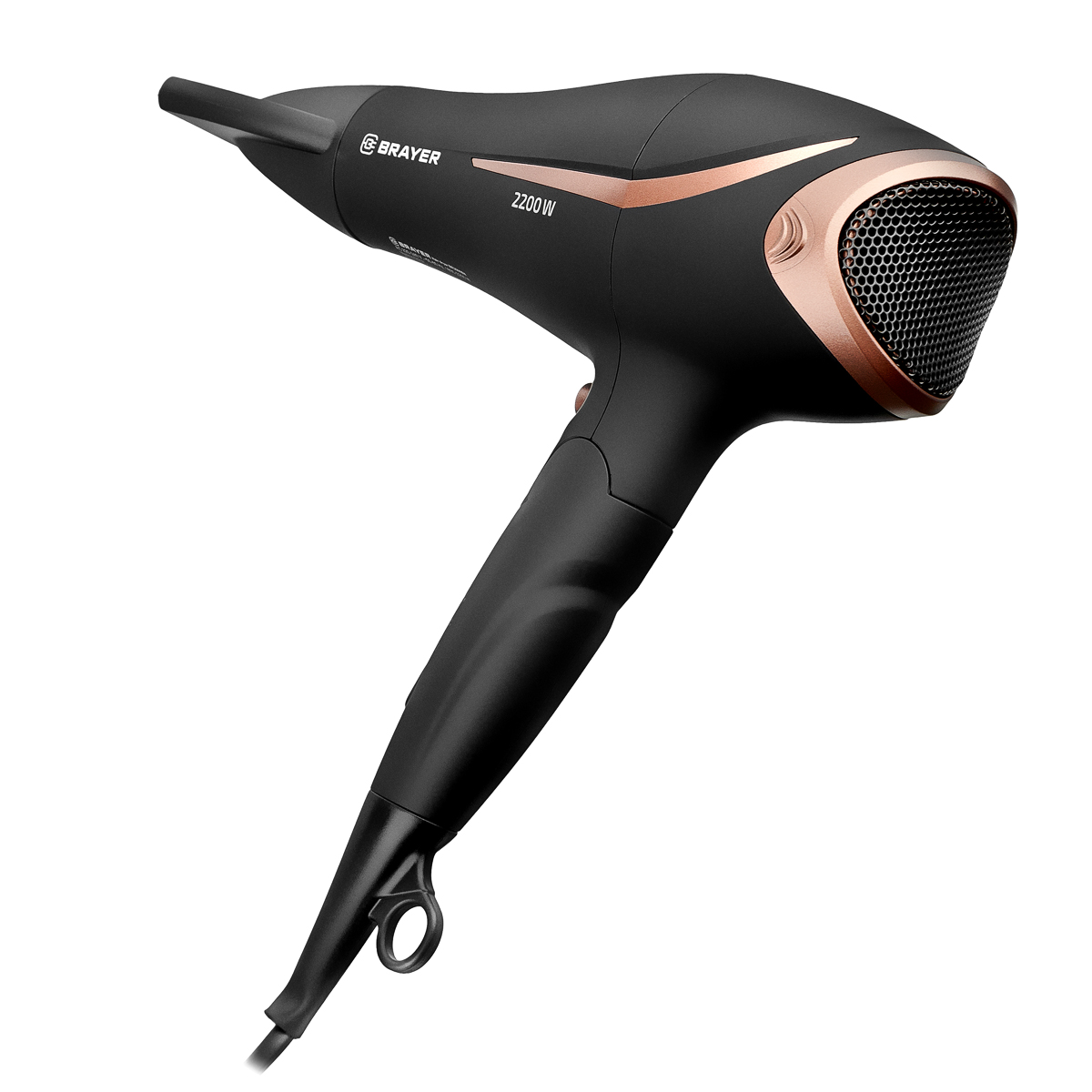 Фен Brayer 3000BR-BN 2200 Вт, 2 скор., холодный воздух,складная ручка, съемный фильтр