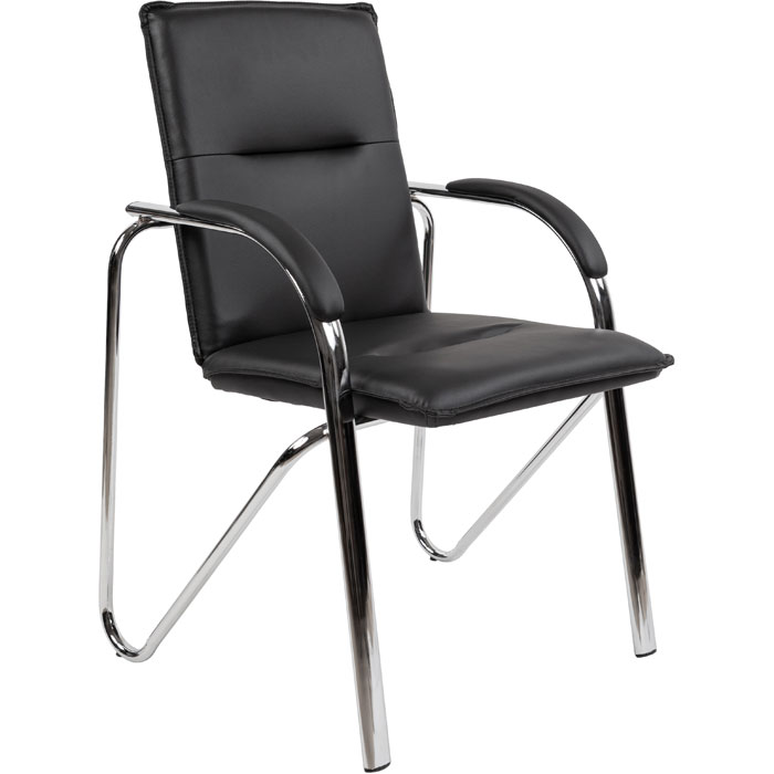 Кресло для посетителя CHAIRMAN CH851 экокожа черная 