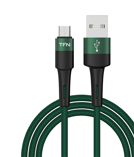Кабель USB 2.0 - microUSB TFN ENV 1,2m нейлон/зеленый TFN TFN-С-ENV-MIC1MGRN