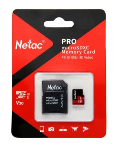 Карта памяти Transflash (MicroSDХC) Card 128 GB Class 10 Netac NT02P500PRO-128G-R P500PRO  c adapter