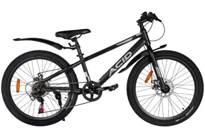 Велосипед ACID F 430 D (24" 7 ск. рост. 13") Black Flat/Silver 2026