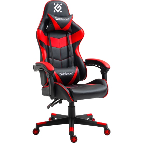 Игровое кресло Defender Comfort черный/красный, класс 3, 60мм, крестовина металл.