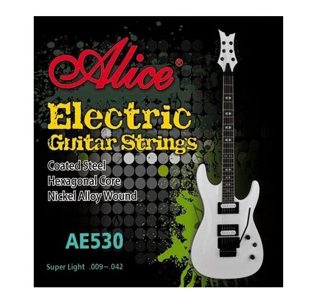 Струны для электрогитары AE530SL 531 <SUPER LIGHT. Верхние струны - нержавеющая сталь, Alice>