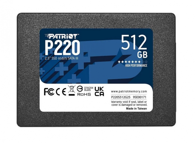 Диск SSD 2,5" 512 Gb Patriot P220 (P220S512G25) SATA III