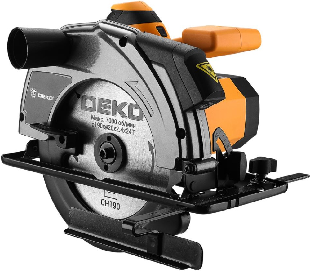 Электропила дисковая Deko CSDK-1600 1600Вт, 5000 об/мин, D190 мм, пропил 65 мм